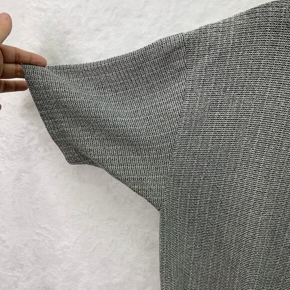 VTG Lindbergh Mens Large Gray Black Woven Pullover Short Sleeve Polo Shirt - Picture 7 of 11